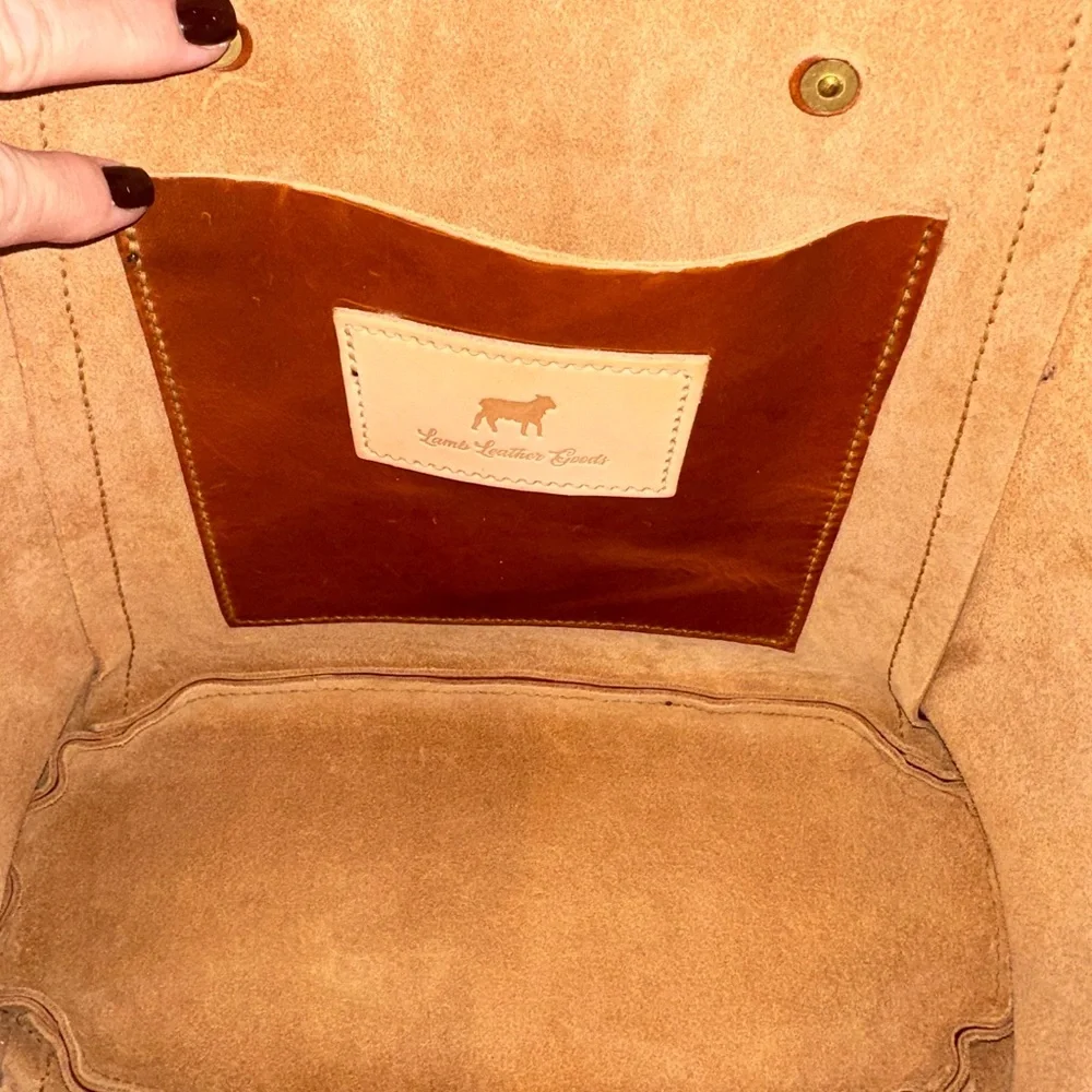 🐑🐑 Lamb Leather Goods English Tan Derby large Shopper 🐑🐑 - Picture 7 of 9